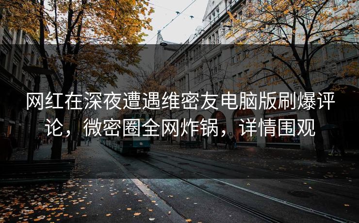 网红在深夜遭遇维密友电脑版刷爆评论，微密圈全网炸锅，详情围观