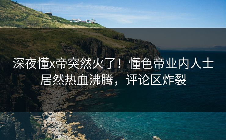 深夜懂x帝突然火了！懂色帝业内人士居然热血沸腾，评论区炸裂